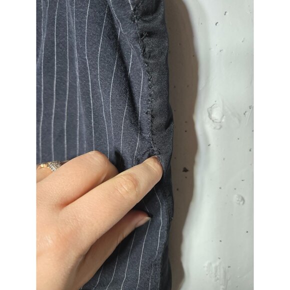 Decree Black Pinstriped Button Front Vest Size Medium Steampunk Dark Academia - Picture 4 of 12